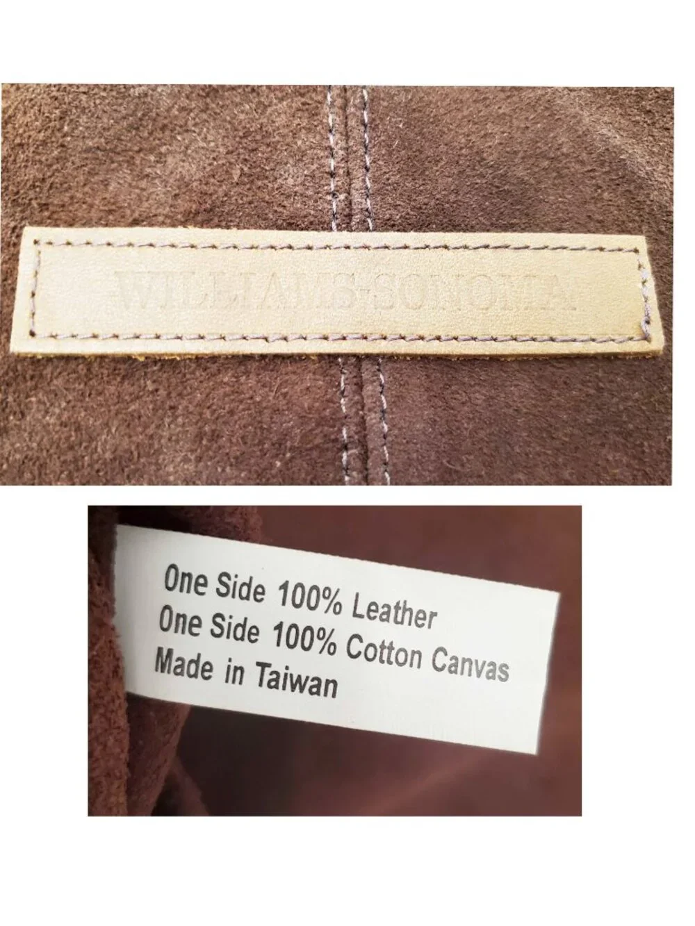 Williams Sonoma Brown Suede Leather Grilling Apron